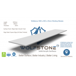 Wolfstone 3050 x 650 x 25mm Worktop