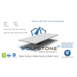 Wolfstone 1500 x 650 x 25mm Worktop